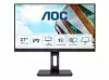 Монитор AOC Q27P2Q, 27" IPS WLED, 2560x1440@@75Hz, 4ms GtG, 300cd m2, 1000:1, DCR 50M:1, FlickerFree, Low Blue Light, 2Wx2, Tilt, Height Adjust, Pivot, Swivel, D-SUB, HDMI, DP, USB hub