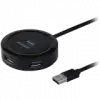AXAGON HUE-P1A 4x USB3.2 Gen 1 ROUND hub, micro USB power IN, 30cm USB-A cable