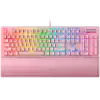 BlackWidow V3 (Green Switch) - US Layout - Quartz (pink),  Tactile and Clicky, Full size, Razer Chroma™ backlighting with 16.8 million customizable color options, Wrist rest, 80 million keystroke lifespan,Multi-function digital roller, Aluminum