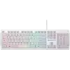 COUGAR Vantar S White, Gaming Keyboard, Flat Caps With Scissor-Switch, 19-Key Rollover, Eight Backlight Effects, Anti-Ghosting Technology, Adjustable Stand, Dimensions: 446.5 x 128 x 16.3 mm