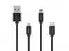 Natec USB micro(m) + Lightning(m) + USB-C(m) 3in1 cable, 1m