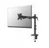 Neomounts Nero Single Flat Screen Desk Mount (phone holder+Quick-fix clamp/grommet)