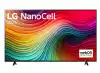 Телевизор LG 75NANO81T3A, 75" 4K HDR Smart Nano Cell TV, 3840x2160, DVB-T2/C/S2, AI Alpha 5 Gen7, HDR 10 PRO, webOS 24, ThinQ AI, WiFi, Clear Voice, AI Upscaling, Bluetooth, Hdmi, CI, LAN, AirPlay2, SPDIF, 2 Pole stand, Silver