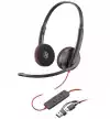 Слушалки HP Poly Blackwire 3220 Stereo USB-C +USB-C/A адаптер 8X228aa