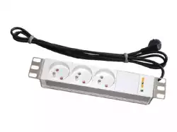 10 mounting 3-way socket panel - type UTE, no switch