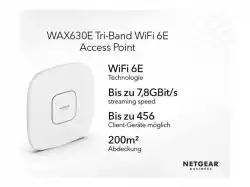 NETGEAR Insight Managed WiFi 6E AXE7800 Tri-Band Access Point WAX630E