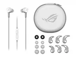 ASUS ROG Cetra II Core Moonlight White Liquid Silicone Rubber Drivers 90 degree cable connector Hi-Res Audio 3.5 mm