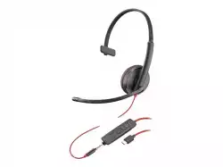 HP Poly Blackwire C3215 Blackwire 3200 Series headset on-ear wired active noise cancelling 3.5mm jack USB-C black +Case BULK