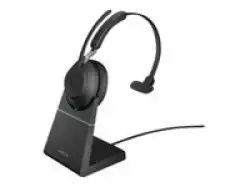 JABRA Evolve2 65 UC Mono Headset on-ear convertible Bluetooth wireless USB-A noise isolating black with charging stand
