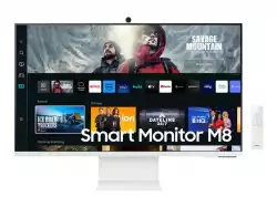 Монитор Samsung 32CM801, 32" VA SMART 3840x2160, Bluetooth 4.2, WiFi 5, USB-C 65W, 2xUSB, 2xHDMI 1.4, Speakers, Tizen, White