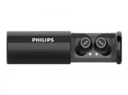 Philips Action Fit True Wireless in-ear headphones, IPX5 waterproof, Portable charging case, UV cleaning. Place earpieces in chargin