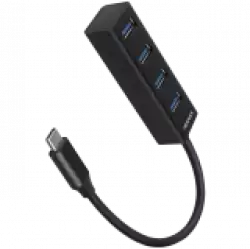 AXAGON HUE-M1C 4x USB3.2 Gen 1 MINI hub, metal, 20cm USB-C cable