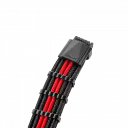 CableMod E-Series Pro ModMesh Sleeved 12VHPWR PCI-e Cable for Super Flower Leadex Platinum / Platinum SE / Titanium / V Gold Pro / V Platinum Pro, EVGA G7 / G6 / G5 / G3 / G2 / P2 / T2 (Black + Red, Nvidia 4000 series, 16-pin to Dual 8-pin, 600mm)