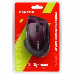 CANYON 2.4Ghz wireless mouse, optical tracking - blue LED, 6 buttons, DPI 1000/1200/1600, Purple pearl glossy