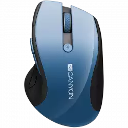 CANYON 2.4Ghz wireless mouse, optical tracking - blue LED, 6 buttons, DPI 1000/1200/1600, Blue Gray pearl glossy