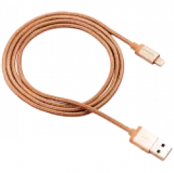 CANYON Charge & Sync MFI braided cable with metalic shell, USB to lightning, certified by Apple, 1m, 0.28mm, Golden