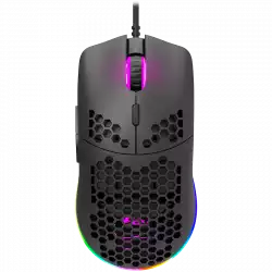 CANYON Puncher GM-11, Gaming Mouse with 7 programmable buttons, Pixart 3519 optical sensor, 4 levels of DPI and up to 4200, 5 million times key life, 1.65m Ultraweave cable, UPE feet and colorful RGB lights, Black, size:128.5x67x37.5mm, 105g