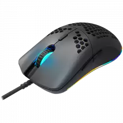 CANYON Puncher GM-11, Gaming Mouse with 7 programmable buttons, Pixart 3519 optical sensor, 4 levels of DPI and up to 4200, 5 million times key life, 1.65m Ultraweave cable, UPE feet and colorful RGB lights, Black, size:128.5x67x37.5mm, 105g