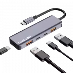 CANYON hub DS-18 5in1 USB-C Grey