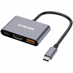 CANYON hub DS-4 3in1 USB-C Grey