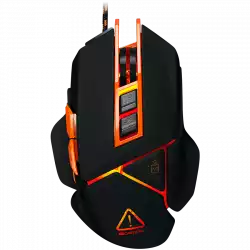 CANYON Optical gaming mouse, adjustable DPI setting 800/1000/1200/1600/2400/3200/4800/6400, LED backlight, moveable weight slot and retractable top cover for comfortable usage