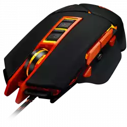 CANYON Optical gaming mouse, adjustable DPI setting 800/1000/1200/1600/2400/3200/4800/6400, LED backlight, moveable weight slot and retractable top cover for comfortable usage