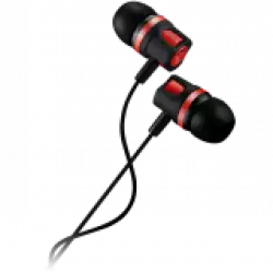 CANYON Stereo earphones with microphone, 1.2M, red