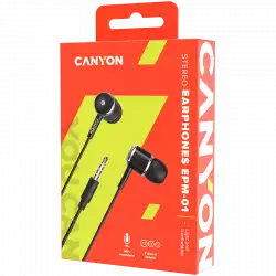 CANYON Stereo earphones with microphone, Black