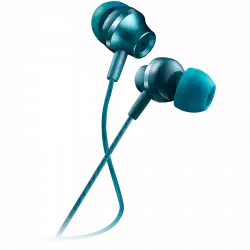 CANYON Stereo earphones with microphone, metallic shell, 1.2M, blue-green