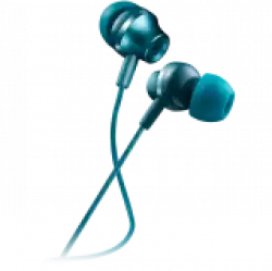 CANYON Stereo earphones with microphone, metallic shell, 1.2M, blue-green