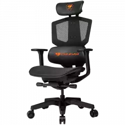 COUGAR ARGO ONE, Gaming Chair, Breathable Elastomeric Mesh, PAFRP Frame, Flexible Reclining Backrest, Adjustable Headrest, Lumbar Pillow, Sliding Seat, 3D Adjustable Armset