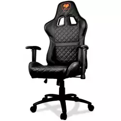 COUGAR Armor ONE BLACK Gaming Chair, Diamond Check Pattern Design, Breathable PVC Leather, Class 4 Gas Lift Cylinder, Full Steel Frame, 2D Adjustable Arm Rest, 180º Reclining, Adjustable Tilting Resistance