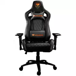 COUGAR Armor S BLACK Gaming Chair, Full Steel Frame, 4D adjustable arm rest, Gas lift height adjustable, 180º seat back adjustable, Head and Lumbar Pillow, High density mold shaping foam, Premium PVC leather,Weight Capacity-120kg,Product Weight-21kg