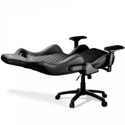 COUGAR Armor S BLACK Gaming Chair, Full Steel Frame, 4D adjustable arm rest, Gas lift height adjustable, 180º seat back adjustable, Head and Lumbar Pillow, High density mold shaping foam, Premium PVC leather,Weight Capacity-120kg,Product Weight-21kg