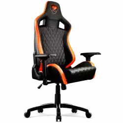 COUGAR Armor S Gaming Chair, Full Steel Frame, 4D adjustable arm rest, Gas lift height adjustable, 180º seat back adjustable, Head and Lumbar Pillow, High density mold shaping foam, Premium PVC leather,Weight Capacity-120kg,Product Weight-21kg