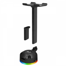 COUGAR Bunker S RGB Headset Stand, Two modes - Standard & Case mode, RGB with 14 lighting effects.80 x 70 x 255/90 (mm)