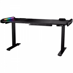 COUGAR E-MARS - Electrical Gaming Desk, Dual Elevated Motors, Adjusting Lever and Memory Heights, Automatic Safety Brake, RGB Lighting, 1533x771(mm), RGB Button/USB 3.0 Type-C x1/USB 3.0 Type-A x2/Type-C Monitor Extension/Audio Jacks x2