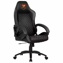 COUGAR Fusion Black Gaming Chair, diamond-check pattern,Class 4 gas lift cylinder,Dependable metal 5-star base,PU wheels,Weight Capacity - 120kg.