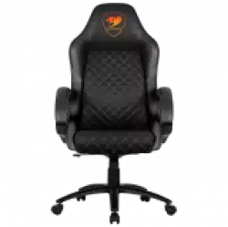 COUGAR Fusion Black Gaming Chair, diamond-check pattern,Class 4 gas lift cylinder,Dependable metal 5-star base,PU wheels,Weight Capacity - 120kg.