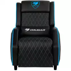 COUGAR Ranger - Blue PS, Gaming Sofa, Headrest & Lumbar Design, Breathable Premium PVC Leather, Diamond Check Pattern Design, Recliner system 95°~160°, Weight Capacity 160 kg, Product Weight 32.5kg