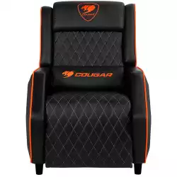 COUGAR Ranger - Orange, Gaming Sofa, Headrest & Lumbar Design, Breathable Premium PVC Leather, Diamond Check Pattern Design, Recliner system 95°~160°, Weight Capacity 160 kg, Product Weight 32.5kg