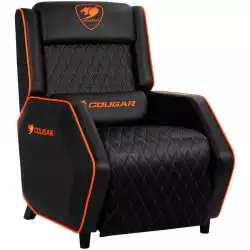 COUGAR Ranger - Orange, Gaming Sofa, Headrest & Lumbar Design, Breathable Premium PVC Leather, Diamond Check Pattern Design, Recliner system 95°~160°, Weight Capacity 160 kg, Product Weight 32.5kg