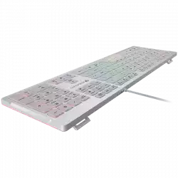 COUGAR Vantar S White, Gaming Keyboard, Flat Caps With Scissor-Switch, 19-Key Rollover, Eight Backlight Effects, Anti-Ghosting Technology, Adjustable Stand, Dimensions: 446.5 x 128 x 16.3 mm