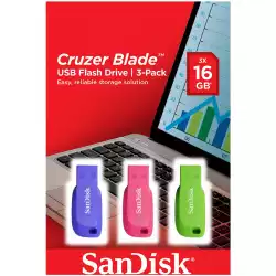 SanDisk Cruzer Blade USB Flash Drive 3-pack - 16GB*, EAN: 619659153755