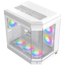 Xigmatek CUBI Arctic EN41983 White, E-ATX/ATX/M-ATX/MINI ITX, USB-C X 1,HD AUDIO, 3PCS TG, 6PCS Z20A Arctic & Galaxy II Fan Control Kit