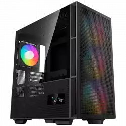 DeepCool CH560 Digital, Mid Tower, Mini-ITX/Micro-ATX/ATX/E-ATX, 1xUSB3.0, 1xType-C, 1xAudio, 3x140mm + 1x120mm Pre-Installed ARGB Fans, Tempered Glass, Mesh Panels, Dual-Status Digital Display, GPU Support Arm, Black, R-CH560-BKAPE4D-G-1