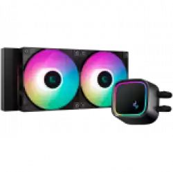 DeepCool LE520, 240mm CPU Liquid Cooler, 2x120mm ARGB PWM Fans, Anti-Leak Technology, ARGB Pump Top, Black, LGA 1700/1200/115x, AMD AM5/AM4, 3Y, R-LE520-BKAMMN-G-1