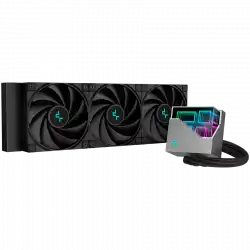 DeepCool LT720, 360mm CPU Liquid Cooler, 3x120mm FK120 PWM Fans, ARGB Multidimensional Infinity Mirror Top Cap, Black, LGA 2066/2011-v3/2011/1700/1200/115x, AMD sTRX4/sTR4/AM5/AM4, 5Y, R-LT720-BKAMNF-G-1