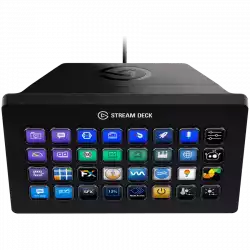 Elgato Stream Deck XL, Studio-Level Control, Time-Saving Integrations, expanded 8x4 grid w/32 LCD keys, Non-Slip Magnetic, Elgato Capture, OBS, Streamlabs, Twitch, YouTube, Twitter, Mixer, Spotify, Philips Hue, NVIDIA, Premiere Pro Icon Pack