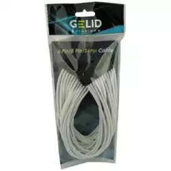 GELID 24pin Power extension cable 30cm individually sleeved UV WHITE, 18 AWG